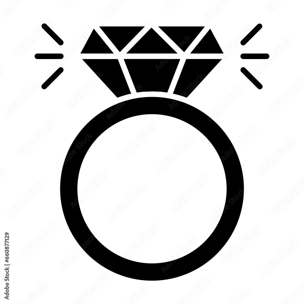 Wedding Ring Glyph Icon