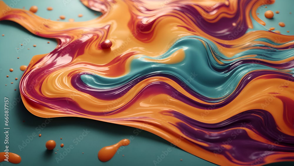 Obraz premium Set of liquid color abstract geometric shapes. Fluid gradient elements for minimal banner, logo, social post. Futuristic trendy dynamic elements