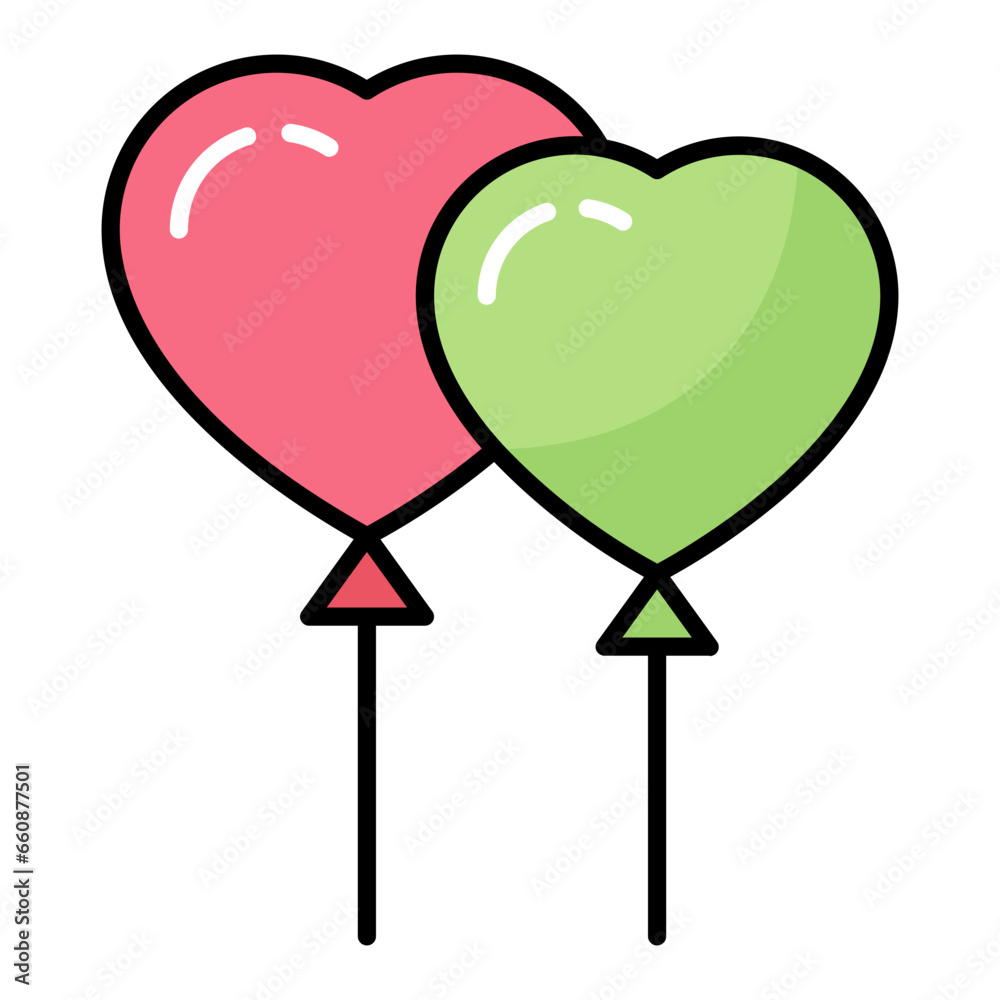 Balloon Colored Outline Icon