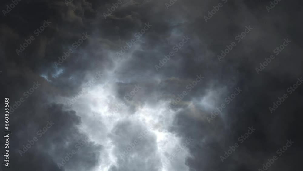 Threatening dark clouds gathering and strom.