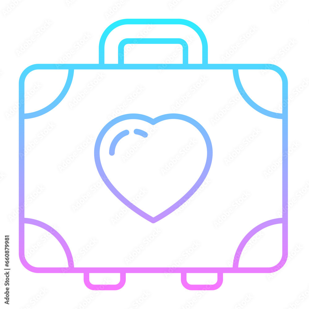 Wedding Luggage Gradient Icon Wedding Luggage Gradient Icon