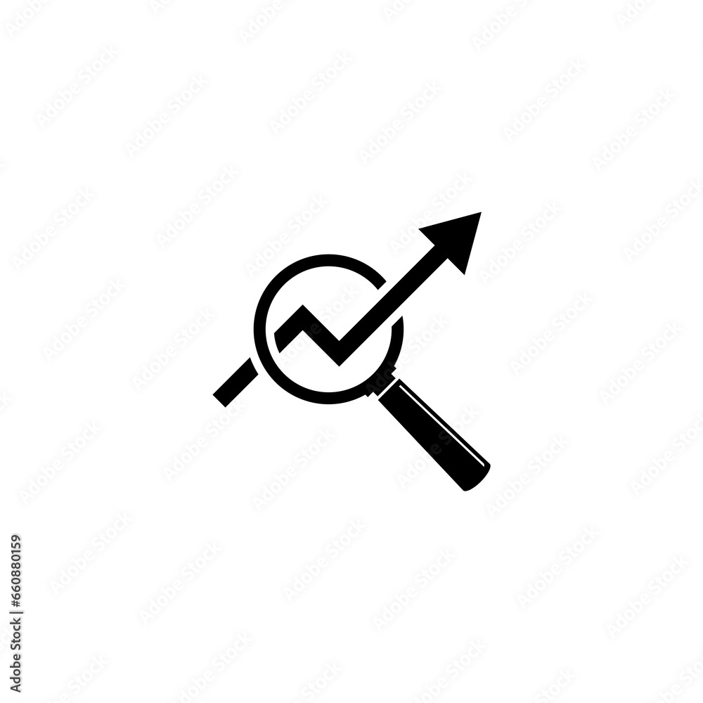 Magnifying glass and data analysis icon isolated on transparent background Magnifying glass and data analysis icon isolated on transparent background
