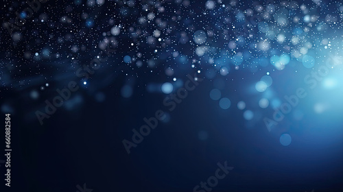 blue shiny lights bokeh festive background 