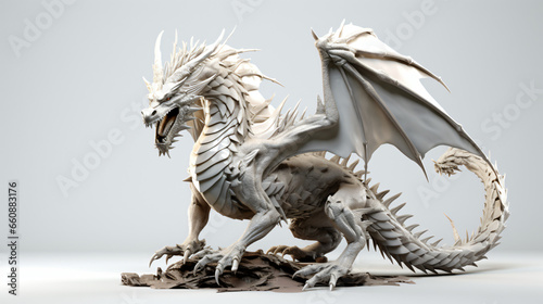 Dragon risen 3d on white © Cybonix