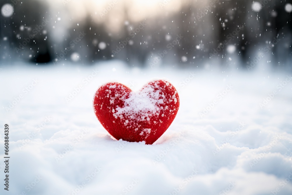 Heart in the snow. An unusual gift for Valentine's Day.