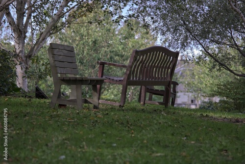 Fototapeta Naklejka Na Ścianę i Meble -  Bench in the park