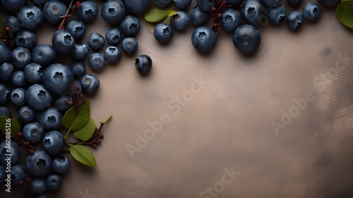 Blueberry Delight with Copy Space: Fresh Berries on Neutral Canvas