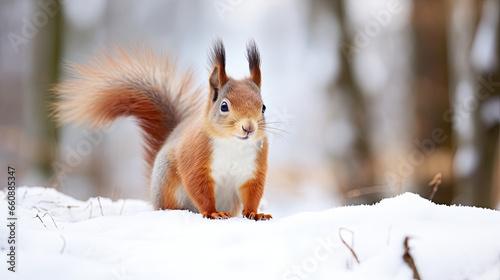 squirrel in snow © reddish