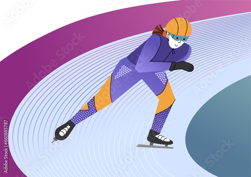 Female skate athlete is exiting the curve