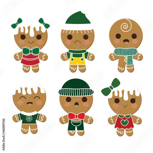 Set of Gingerbread Cookies for Christmas (ID: 660887166)