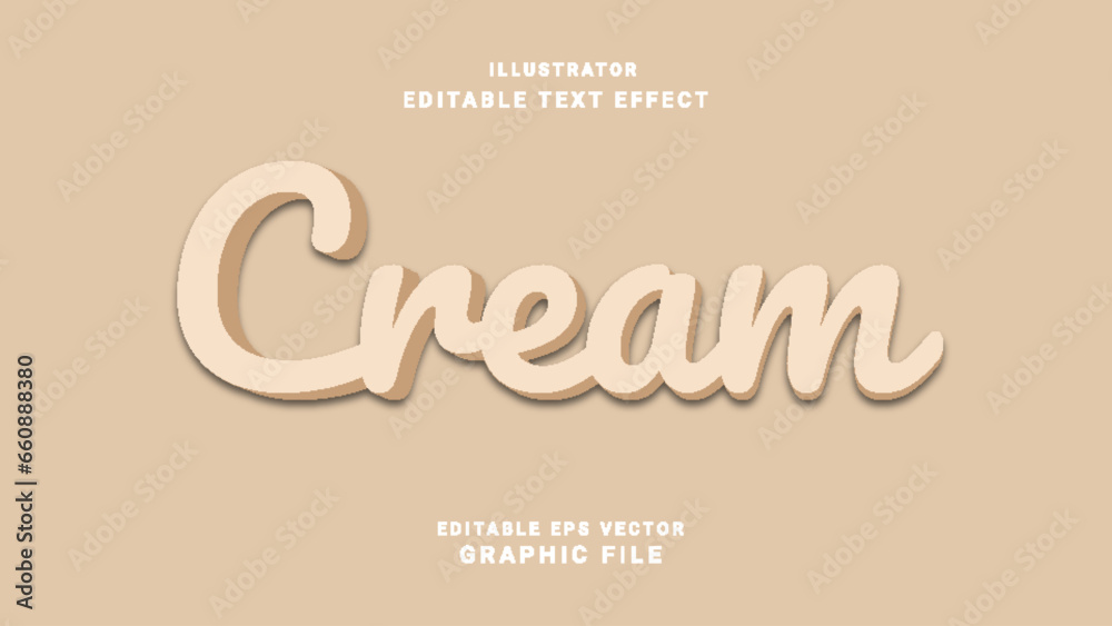Cream 3D Clean Editable Text Effect - Creamy 3d editable text effect Cream 3D Clean Editable Text Effect - Creamy 3d editable text effect