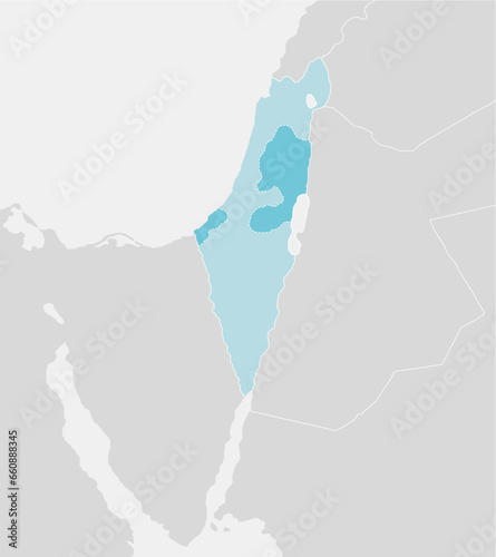 Palestine war (Israel, Palestine and Gaza Strip) and surrounding countries map illustration