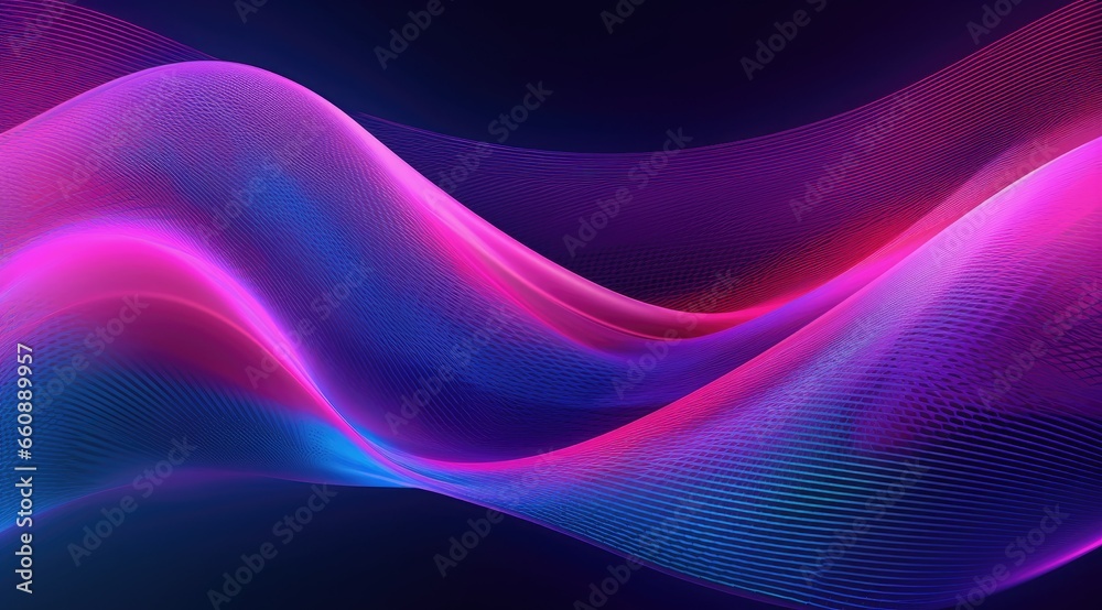 Obraz premium background with pink blue glowing neon moving high speed wave