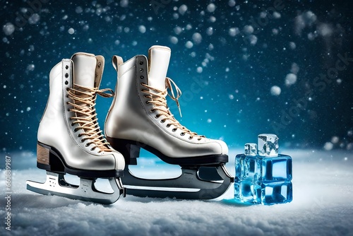 A card with a pair of ice skates.