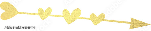 goldener Herzpfeil mit transparentem Hintergrund 