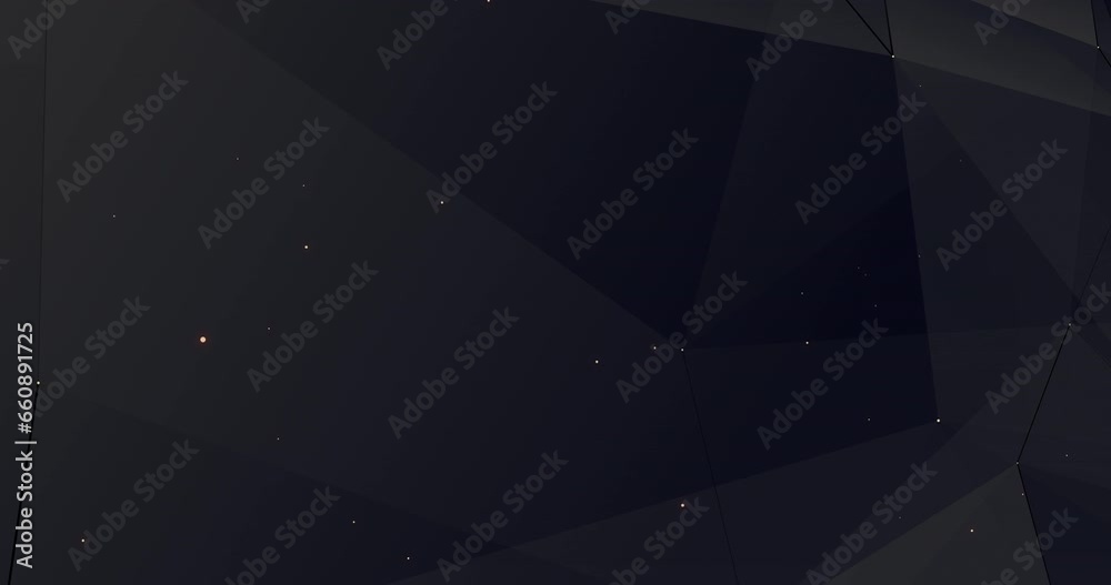 4k animated black grey polygonal plexus background with golden dots. Metaverse abstract virtual reality map globe. Futuristic environment world. Dynamic 3d luxury horizontal banner. Digital wallpaper