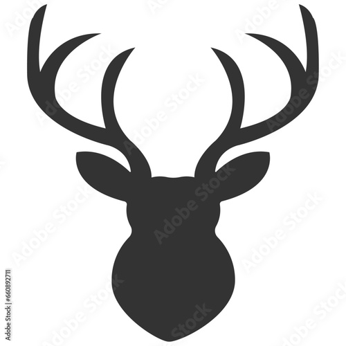 Deer head silhouette. Vector flat icon