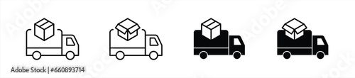delivery truck icon set. courier icon. service truck icon symbol. vector illustration