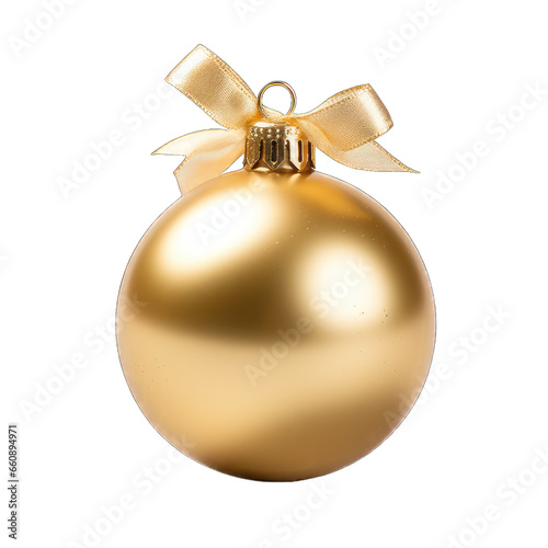 Christmas gold  ball on transparent background
