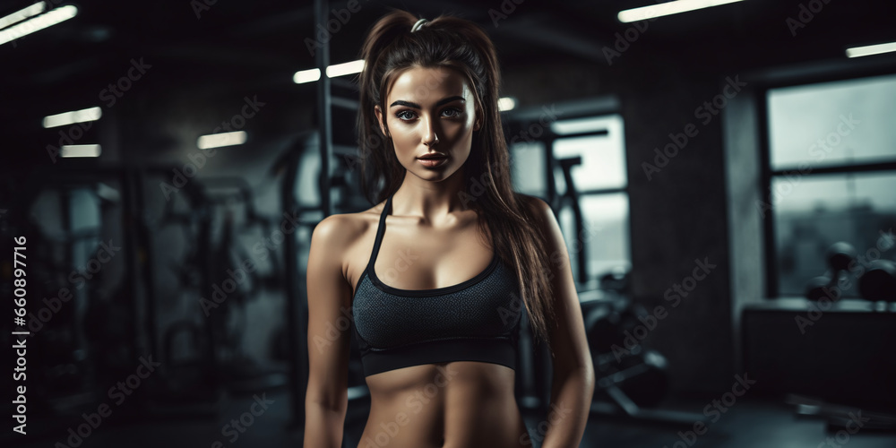 Portrait of a woman in the gym