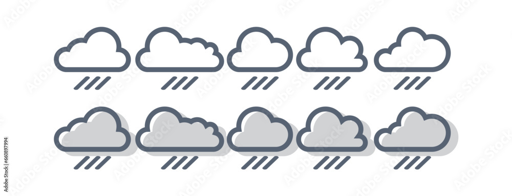 Obraz premium rain cloud logo icon vector illustration