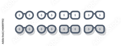 various kinds of glasses logo icon vector illustration
