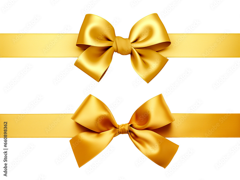 Set of christmas golden bows on white background Set of christmas golden bows on white background
