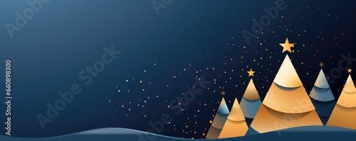 abstract winter landscape fir border christmas greeting card
