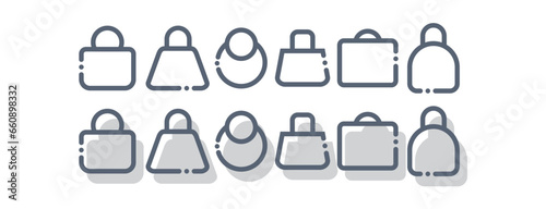 various kinds of bags logo icon vector illustration