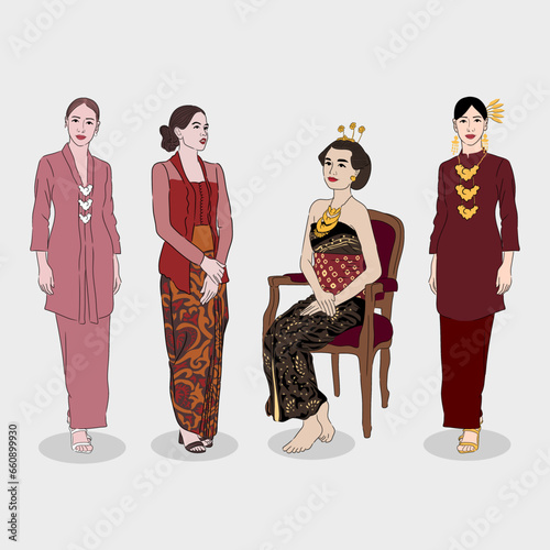 Beautiful Indonesian Woman with Traditional Clothes.