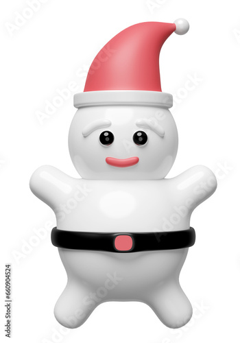character santa isolated. merry christmas and happy new year, 3d render illustration