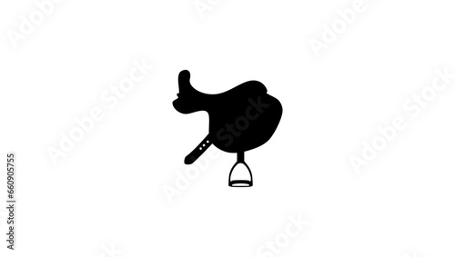 Horse saddle, black isolated silhouette