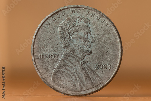 Tarnished one cent coin (US)