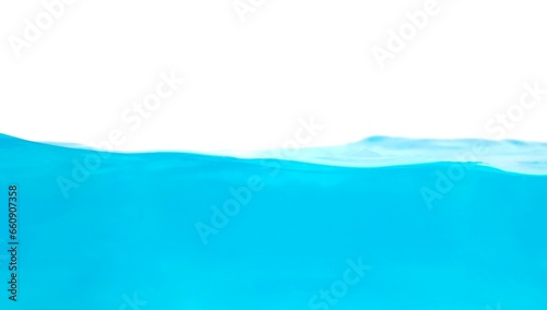 Picture of blue water taken on a white background. 
