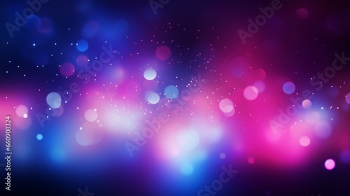 Blur neon glow. Color light overlay. Defocused vibrant pink blue soft flecks texture on dark art empty space background.