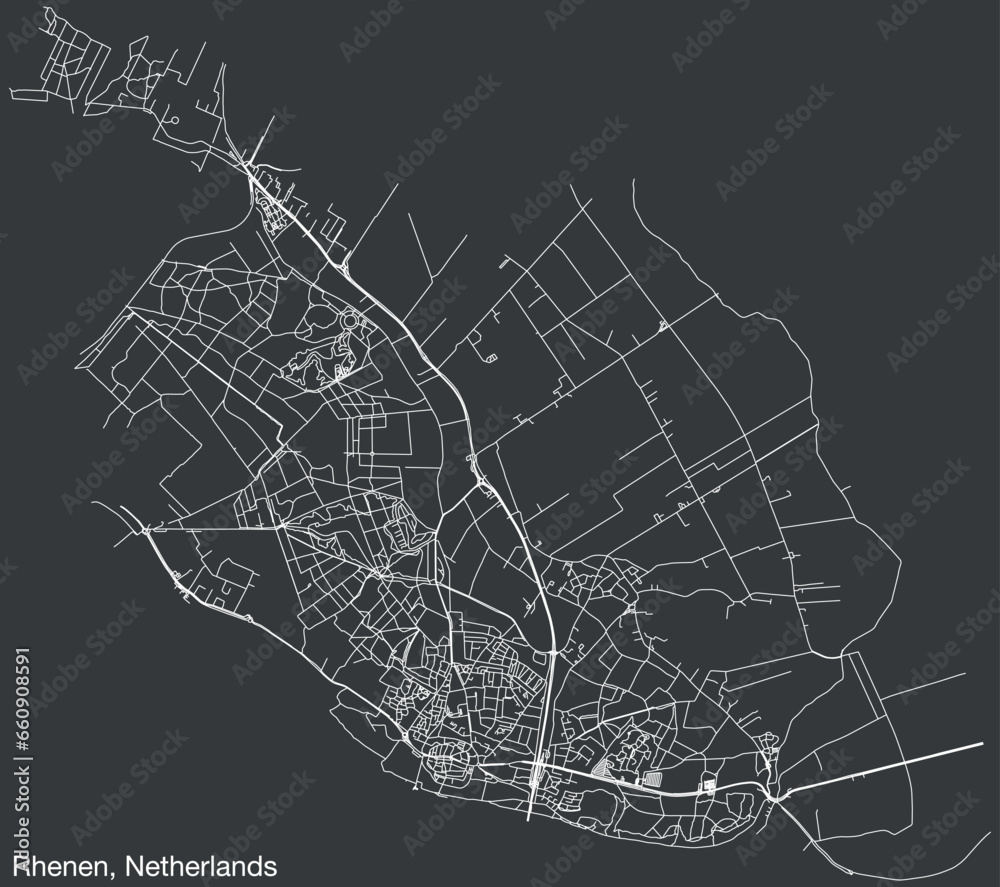 Detailed hand-drawn navigational urban street roads map of the Dutch city of BERGEYK, NETHERLANDS with solid road lines and name tag on vintage background