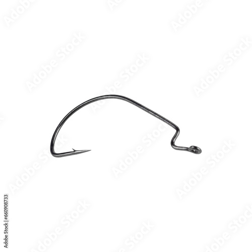 Offset hook, fishing hook isolated from background