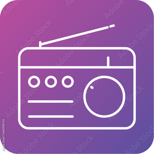 FM RadioLine icon Round Corner Multicolor Background pictogram symbol visual illustration photo