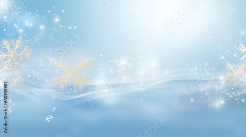 Blue winter Christmas background with snowflakes 2
