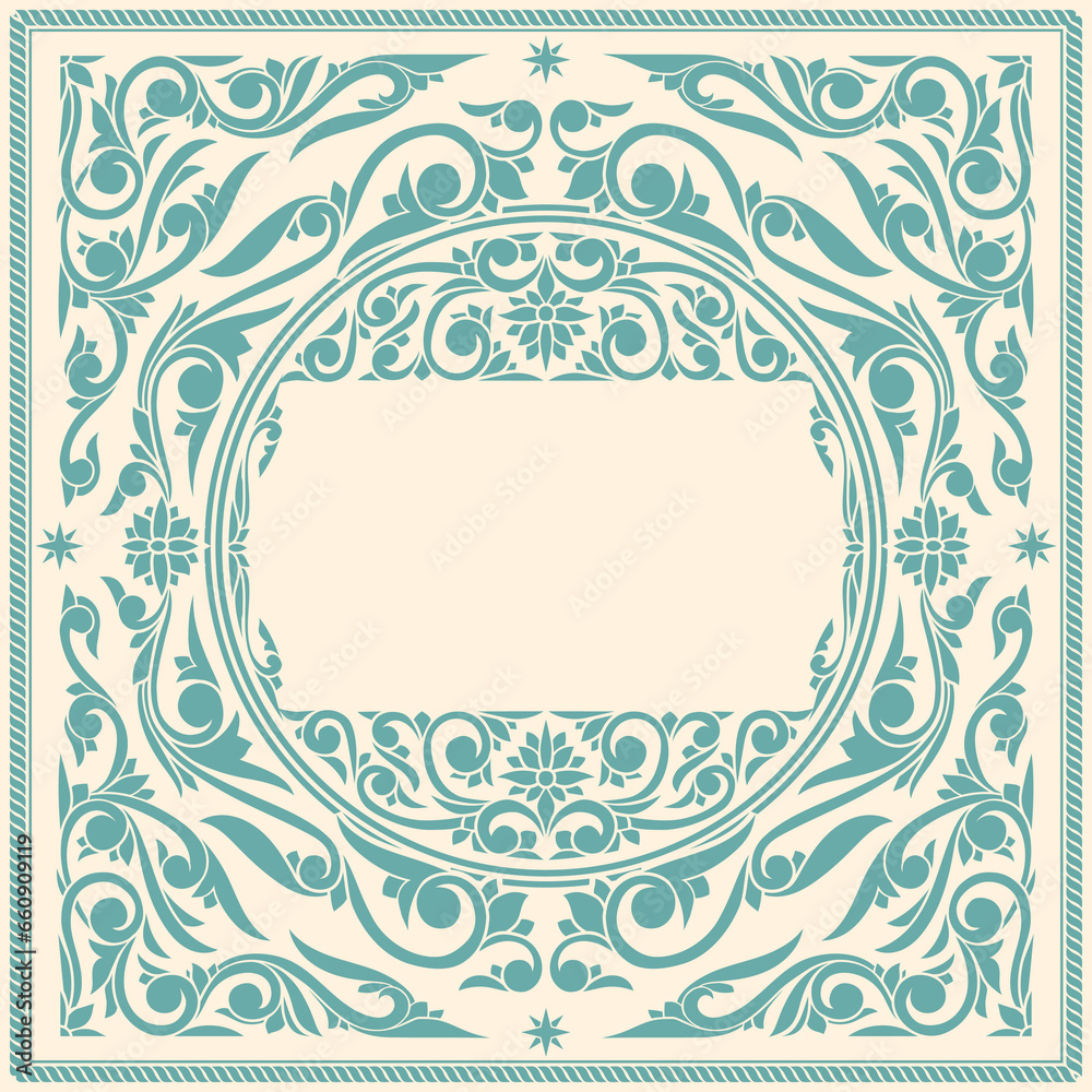 Decorative ornate monochrome retro design blank frame Decorative ornate monochrome retro design blank frame