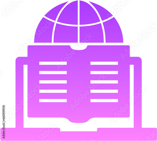 Internet Knowledge Glyph Gradient Icon pictogram symbol visual illustration