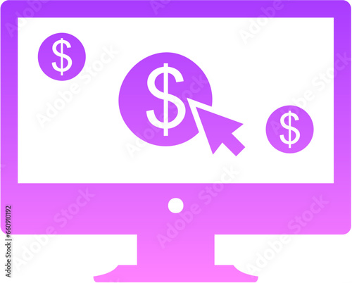 Pay Per Click Glyph Gradient Icon pictogram symbol visual illustration