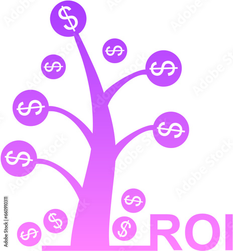 Return on Investment Glyph Gradient Icon pictogram symbol visual illustration