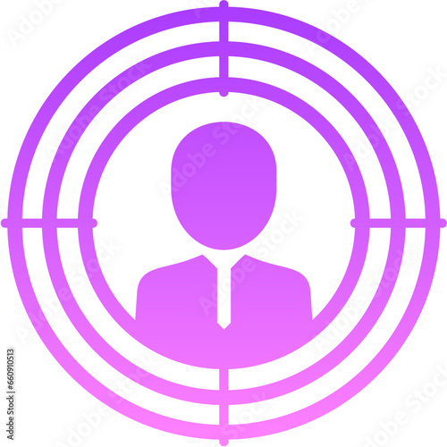 Target Marketing Glyph Gradient Icon pictogram symbol visual illustration