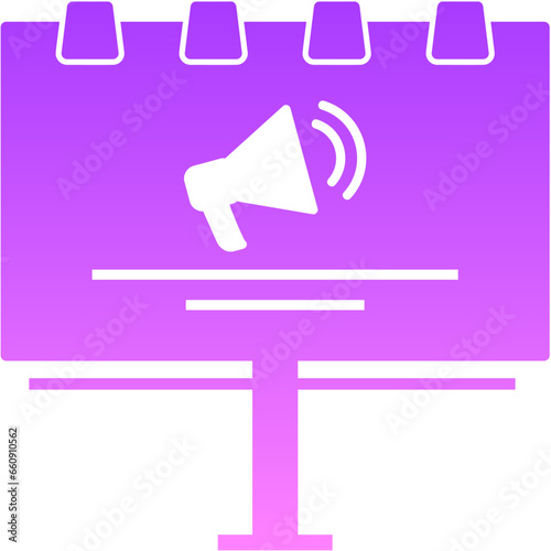 Advertising Glyph Gradient Icon pictogram symbol visual illustration