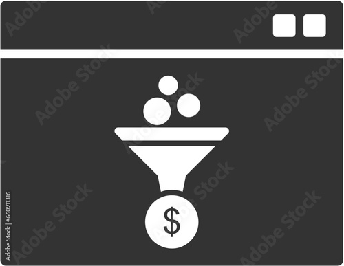 Web Convertion Glyph Rounded Background Icon pictogram symbol visual illustration