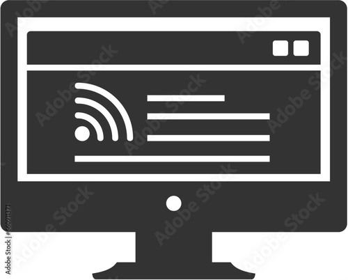 Blogging Glyph Rounded Background Icon pictogram symbol visual illustration