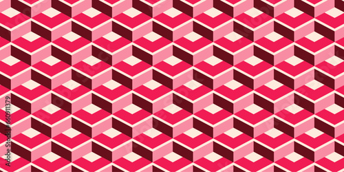 3D squares in pink are great for wall decoration, backgrounds, bedspreads, floors. seamless pattern that can spoil your eyes.