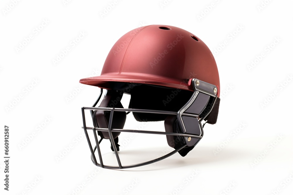 Fototapeta premium Cricket helmet isolated on a white background