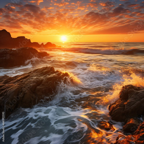 Fantastic sunrise over sea. © Arima